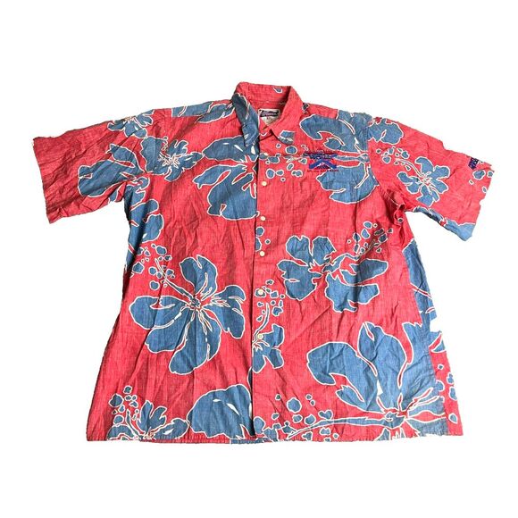 reyn spooner Other - Reyn Spooner Shirt Adult Extra Large Red Blue NFL Pro Bowl‎ 2002 Hawaiian RARE